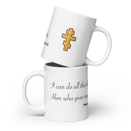 Philippians 4:13 White Glossy Mug