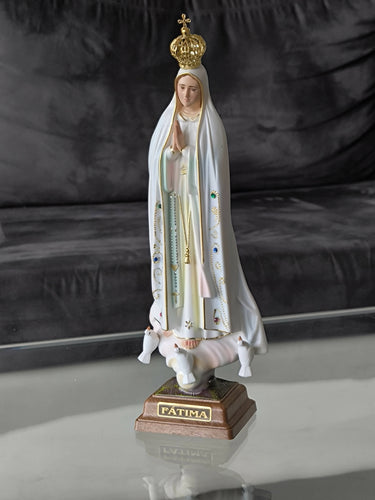 Our Lady of Fatima 11.22" Statue Figurine Mary Virgin made in Fatima, Portugal hand-painted hand-decorated by local artisans