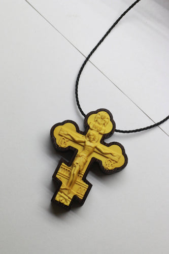 Crucifix cross - Inlay Wenge and Boxwood