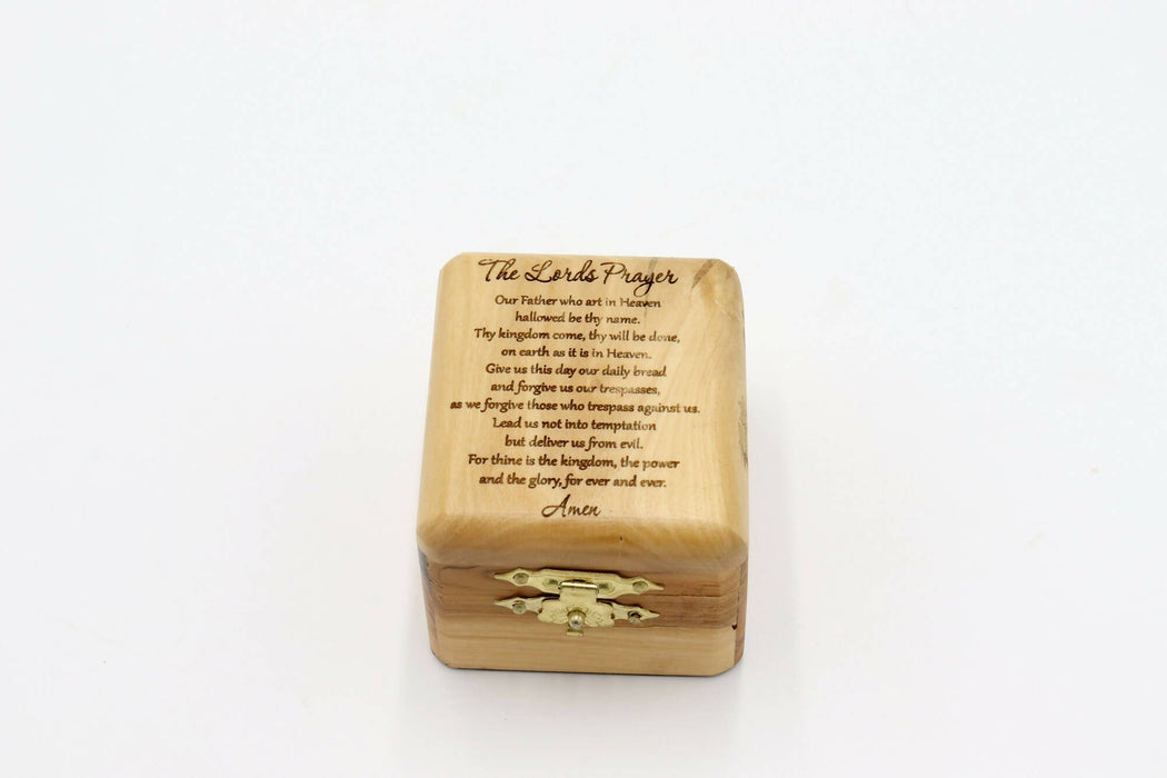 The Lords Prayer Box Carved Gift Olive wood holy land Hand Made Jerusalem