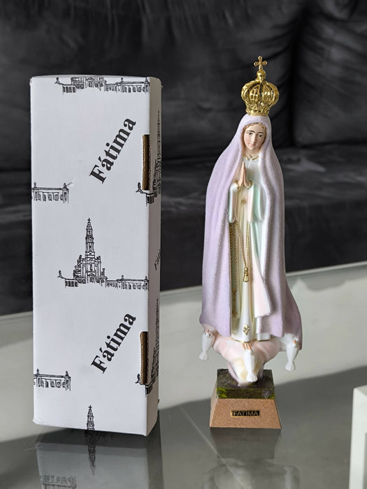 Our Lady of Fatima 8.66" Change Color Statue Figurine Mary Virgin made in Fatima, Portugal hand-painted hand-decorated by local artisans