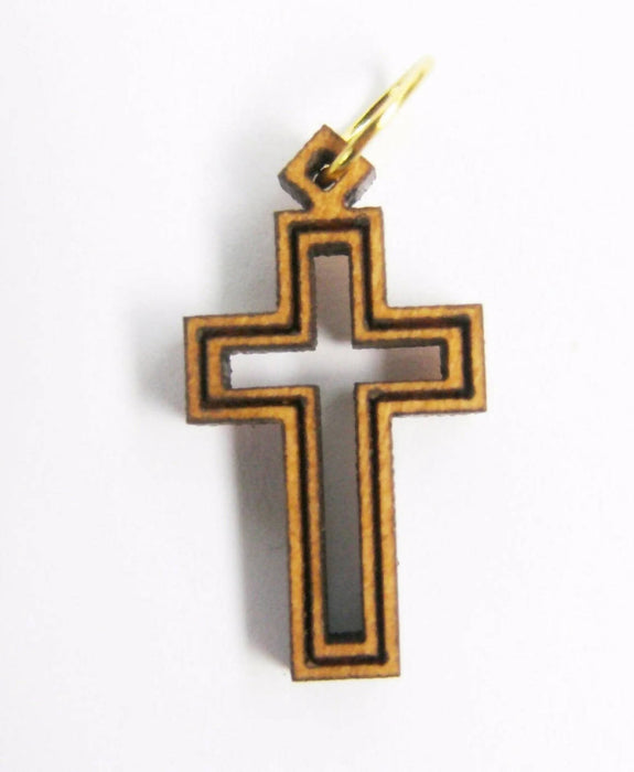 50 PCS Small Crosses Pendants Rosary Olive Wood Handmade Holyland Bethlehem
