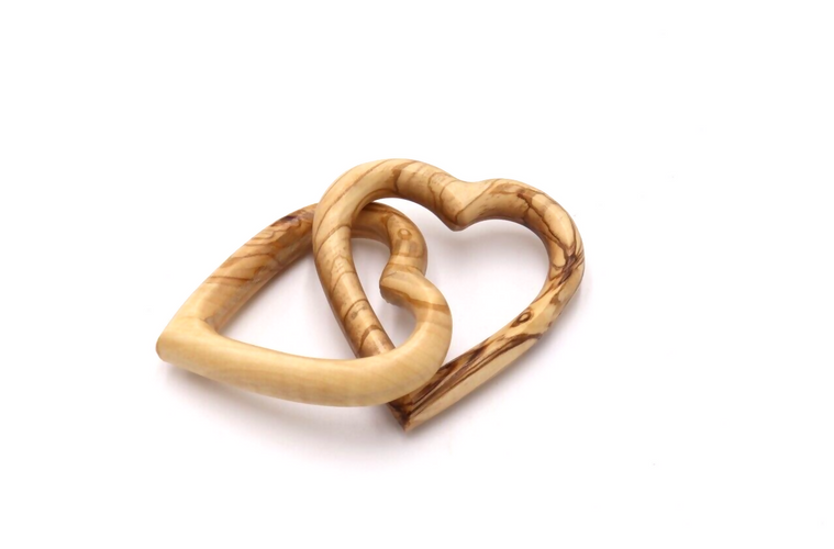 Interlocking Hearts Olive Wood Crafts Hearts valentines Gift Wedding Engagement