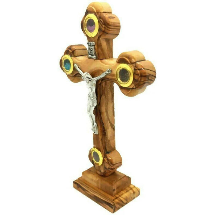 Olive Wood Crucifix With Stand