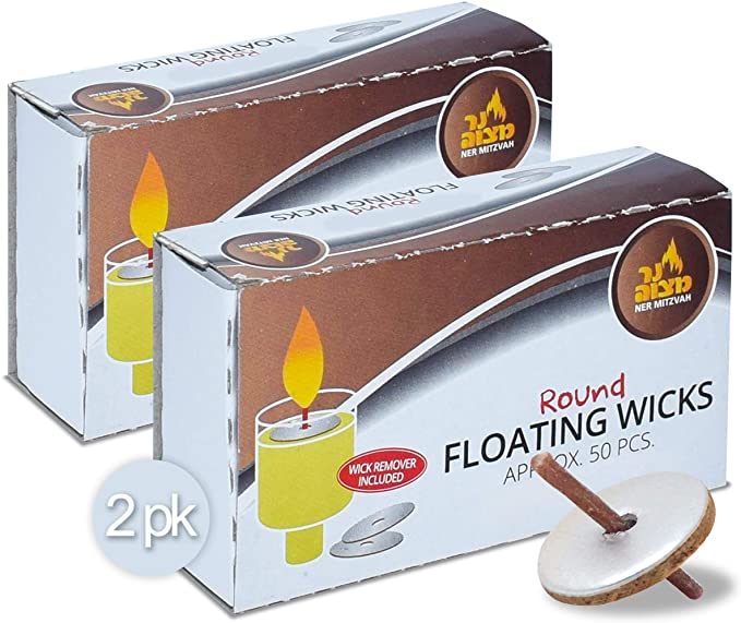 Round Floating Wicks for Oil Lamps (50 Count)