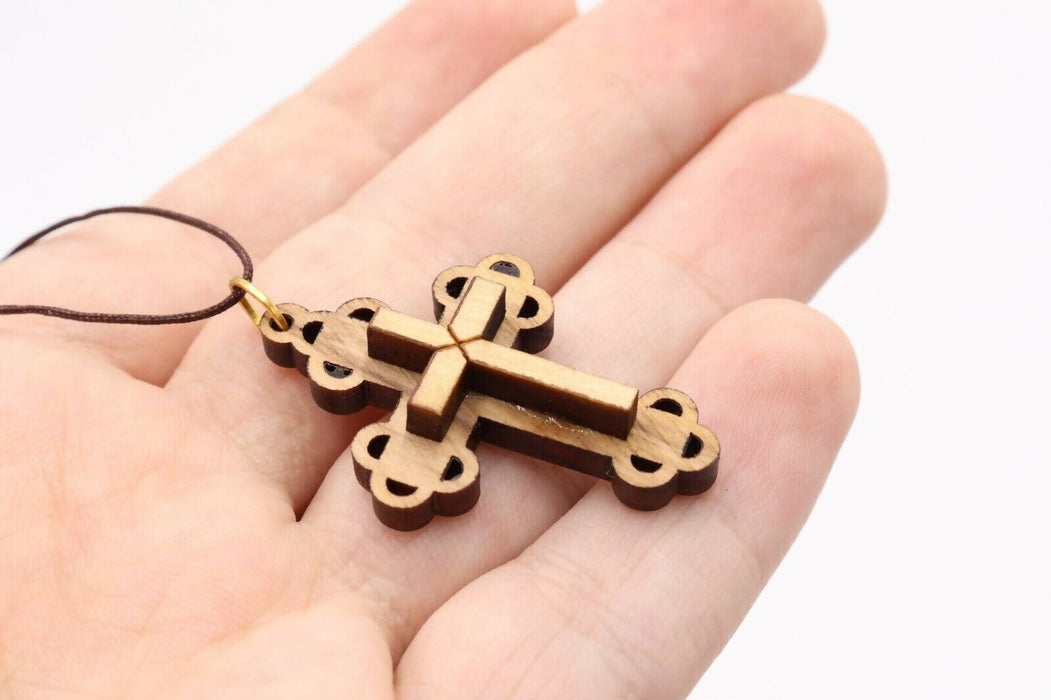 Wood Necklace-wooden Cross Necklace-jerusalem Cross crusaders  Crosspendant/necklace, Handmade Gift. Catholic Cross Wooden Amulet. 