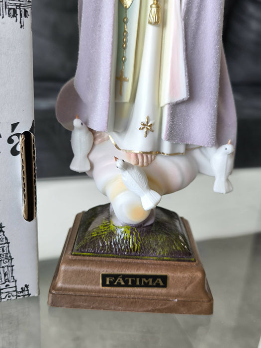Our Lady of Fatima 13.77" Change Color Statue Mary Virgin made in Fatima, Portugal hand-painted hand-decorated by local artisans