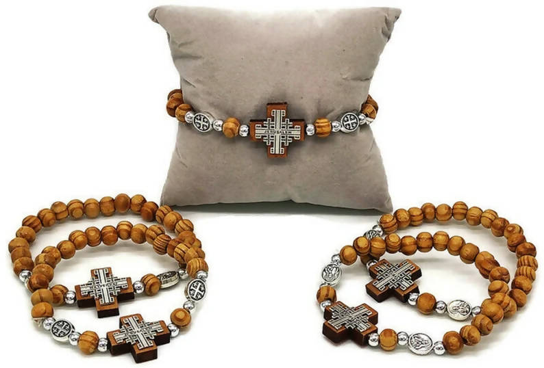 Jerusalem Cross Pearl Bracelet with 14kyg Cross  Brenda Smith Jewelry