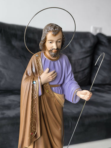 Saint Joseph 13.38" Religious Statue Figurine Made in Fatima Portugal hand decorated Statuary