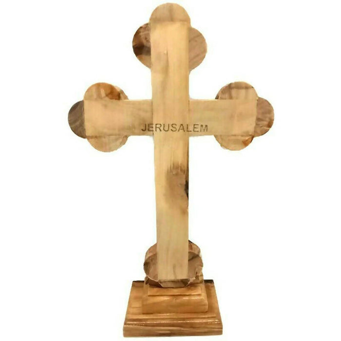 Olive Wood Crucifix With Stand