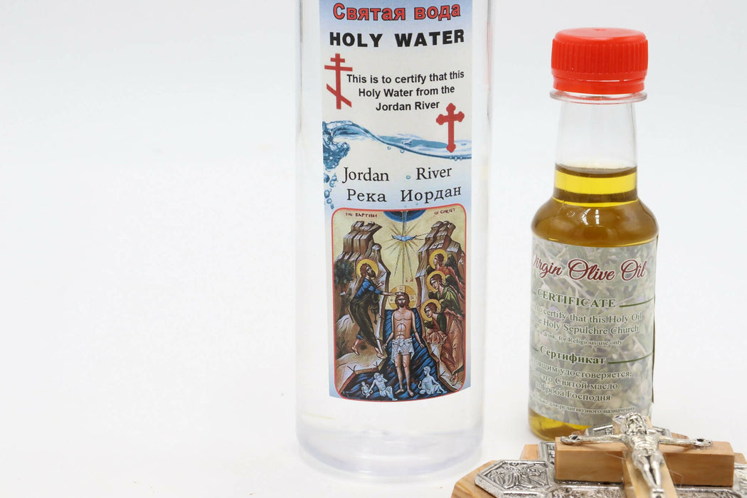 Bless Home Set Holy Water Jordan River Oil Sepulchre Church Crucifix Jerusalem