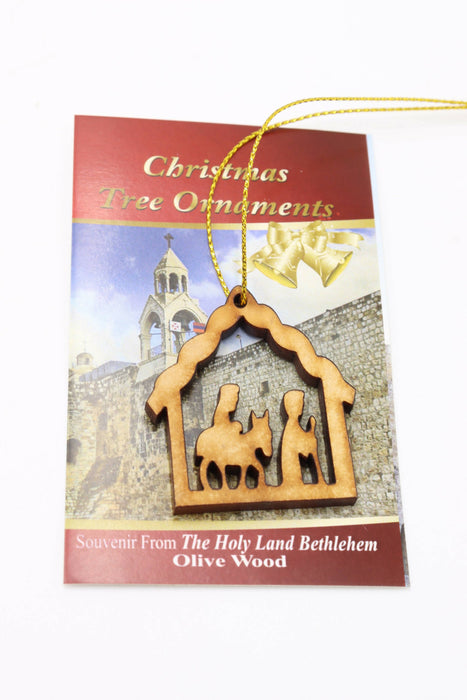 6 Pcs Random Olive Wood Tree Ornaments HolyLand Christmas Jerusalem Card holyday