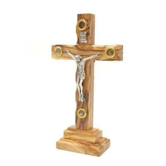 Catholic Olive Wood Stand Crucifix