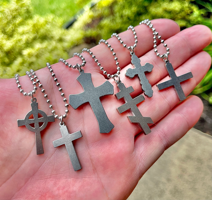 Military Issue Orthodox Crosses with Beaded Chain
