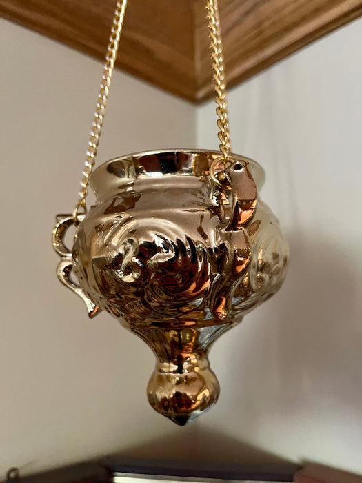 Gold Fire-Baked Clay Hanging Lamp