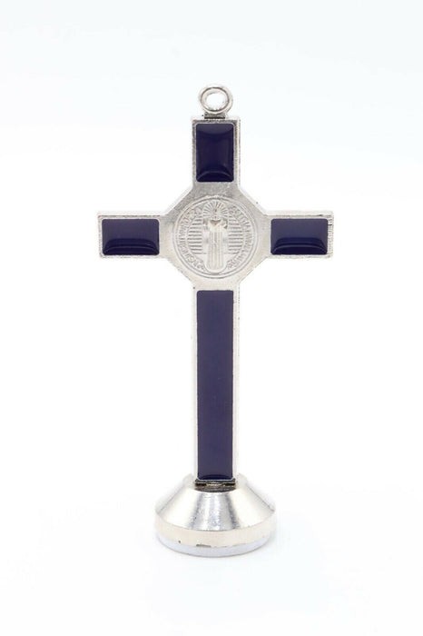3 pcs Car - Table Cross Sticker St Benedict Crucifix Holy Land Jerusalem green blue white