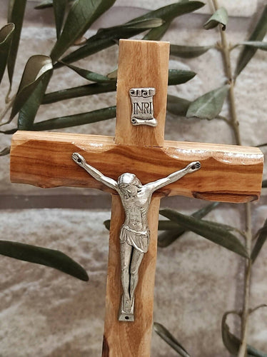 Olive Wood Crucifix Cross Stand