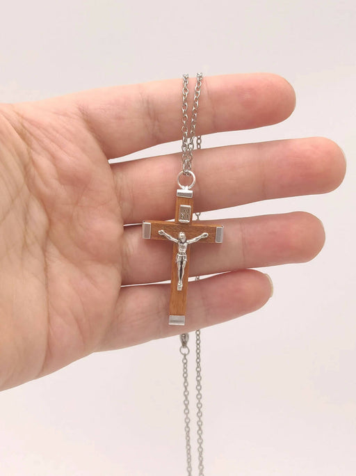 Necklace Crucifix Cross Pendant Stainless Steel 