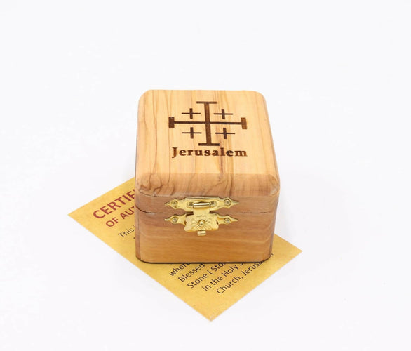 Box Olive Wood Hand Made with Certificate of authenticity Holy Land Jerusalem Blessed Gift souvenir Crafts Carved