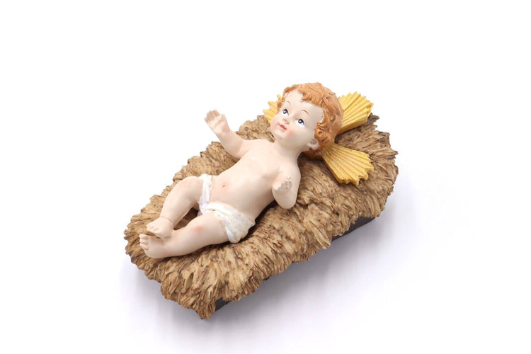 Large Baby Jesus & Manger set 2 piece Christmas Statue Holy Land Figurine 6.3"