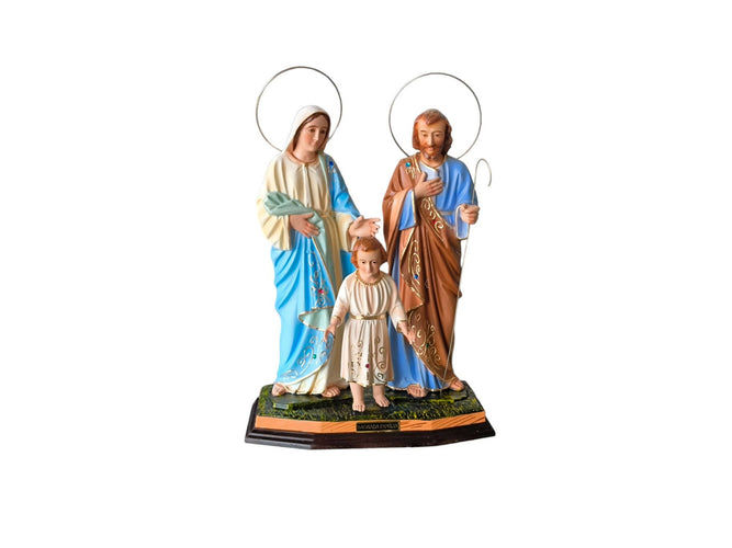 Holy Family 13" Religious Statue with crystal eyes Figurine Made in Fatima Portugal hand decorated Statuary