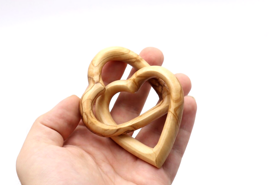Interlocking Hearts Olive Wood Crafts Hearts valentines Gift Wedding Engagement