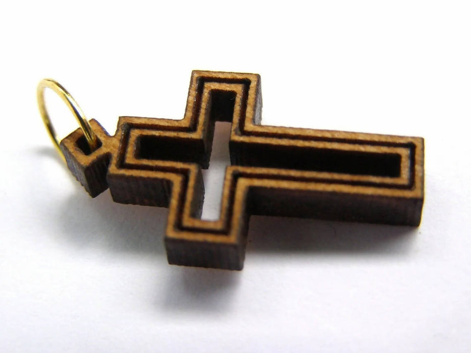 50 PCS Small Crosses Pendants Rosary Olive Wood Handmade Holyland Bethlehem