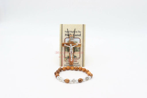 wooden rosary bracelet with Necklace Crucifix Cross