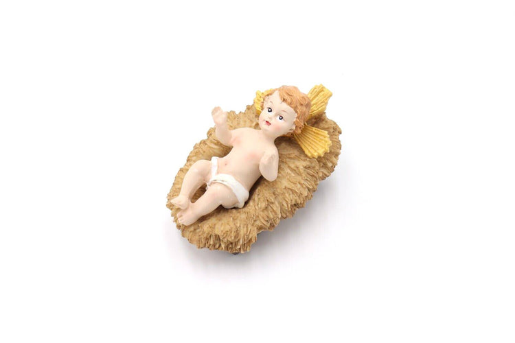 Baby Jesus & Manger set 2 piece Christmas Statue Holy Land Figurine 3.9"