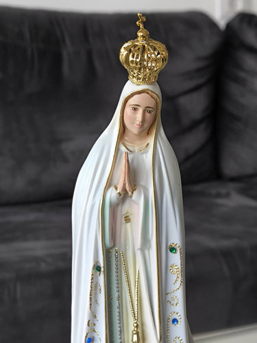 Our Lady of Fatima 11.22" Statue Figurine Mary Virgin made in Fatima, Portugal hand-painted hand-decorated by local artisans