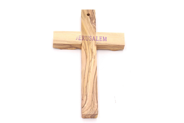 Olive Wood Wall Cross Hand Made 6.1 inch Jerusalem Blessed Home Holy Land Hanging