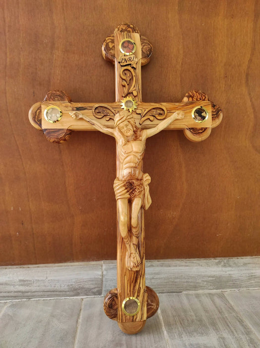 Wall Cross Wood Catholic Crucifix Wooden Carved Religious Cross Wood  Carvings Housewarming Gifts Wood Gifts High Detailed 