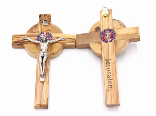 3 Pcs Olive Wood Cross Hand Made Heart Pendant Necklace Holy Land Bethlehem Jerusalem Crucifix