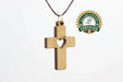 Olive Wood Cross Hand Made Heart Pendant Necklace
