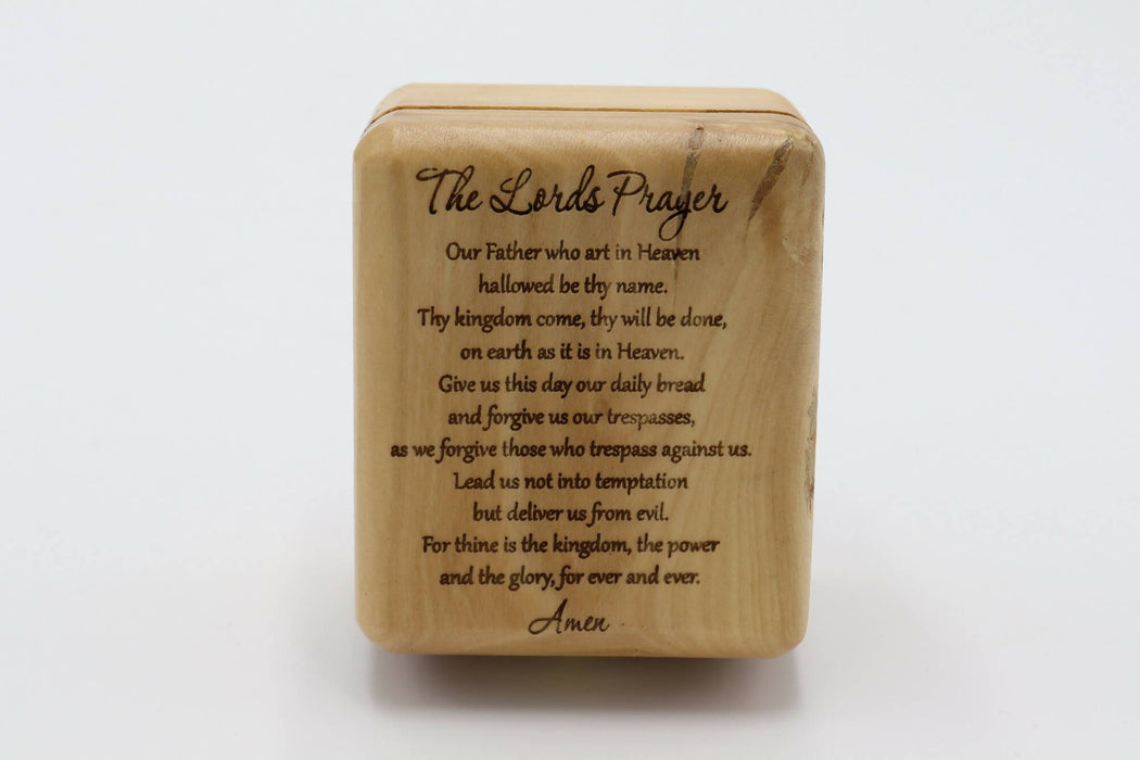 The Lords Prayer Box Carved Gift Olive wood holy land Hand Made Jerusalem