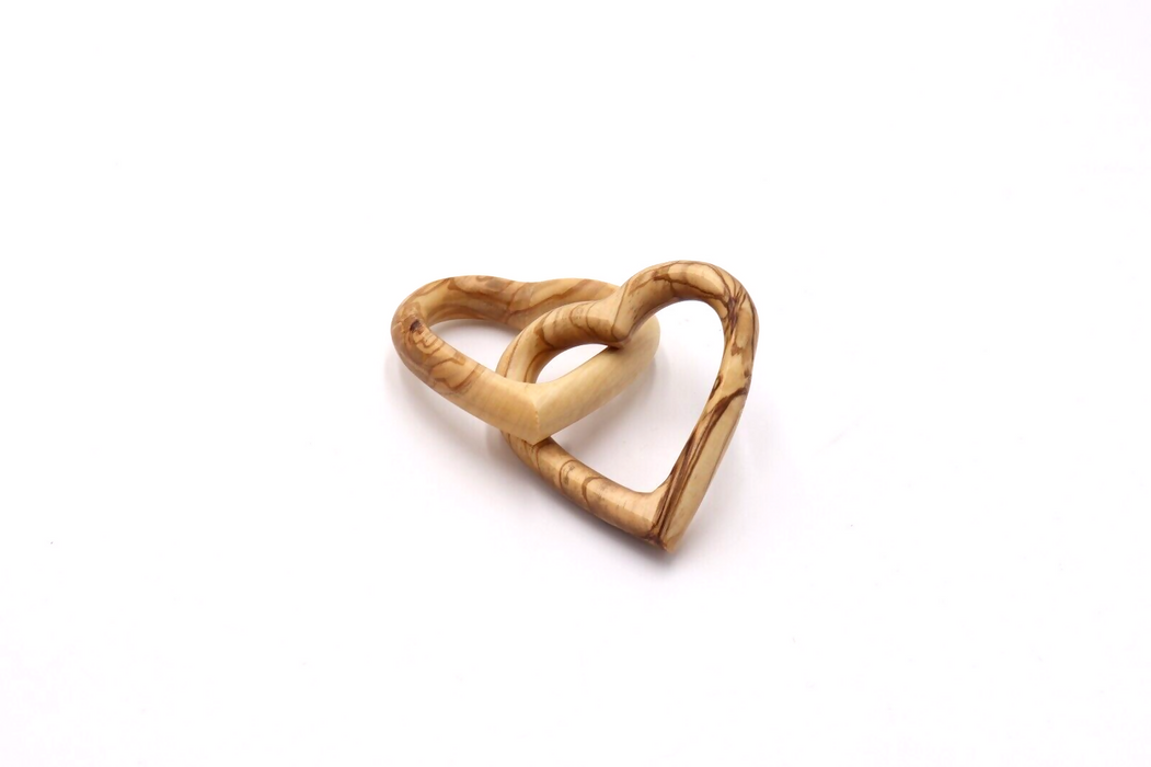 Interlocking Hearts Olive Wood Crafts Hearts valentines Gift Wedding Engagement