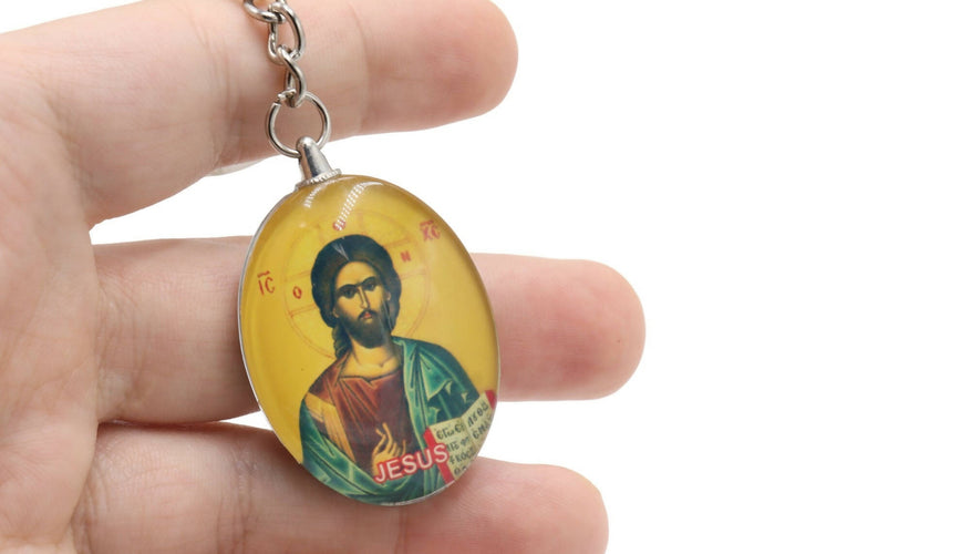 Cross Key Chain ring JERUSALEM Holy Land Religion Gift Accessories Saint Benedict Jesus Fish Crucifix Virgin Mary Icon