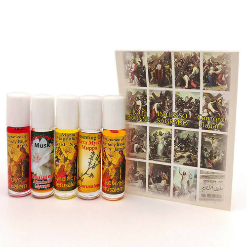 Set 5 Pure Anointing Oil Myrrh, Nard, Olive, Musk and Rose