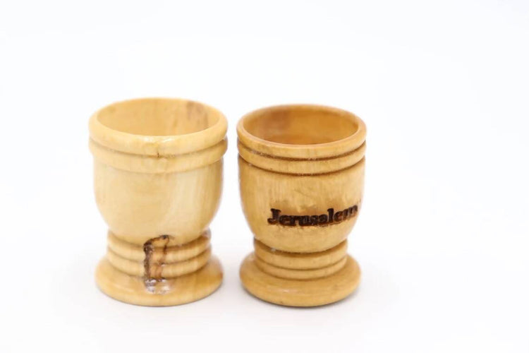 4pcs Mini Cup Authentic Communion Hand Made olive wood Jerusalem holy land