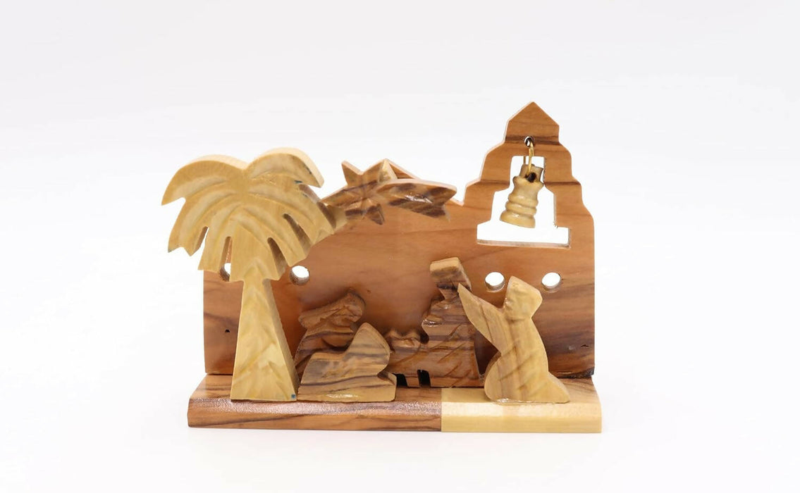 Nativity small Hand Made Olive Wood From Jerusalem Bethlehem Carved Christmas gift Decor
