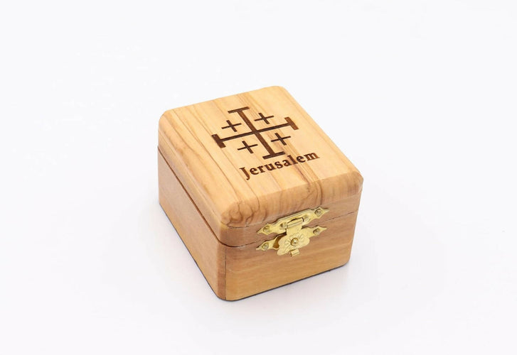 Box Olive Wood Hand Made with Certificate of authenticity Holy Land Jerusalem Blessed Gift souvenir Crafts Carved