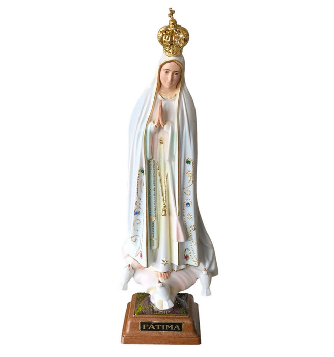 Our Lady of Fatima 11.22" Statue Figurine Mary Virgin made in Fatima, Portugal hand-painted hand-decorated by local artisans