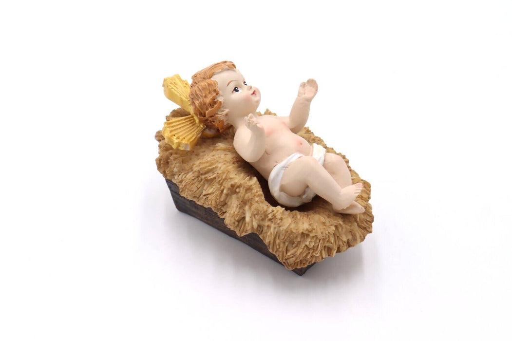 Baby Jesus & Manger set 2 piece Christmas Statue Holy Land Figurine 3.9"