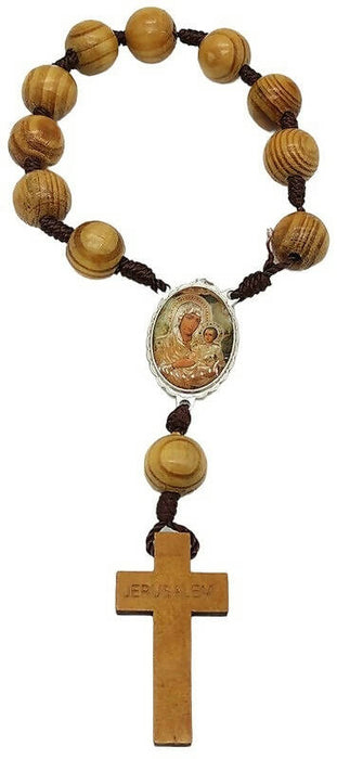 Olive Wood Car Rosary Holy Land Hand Made Jerusalem Beads Mirror Bracelet Catholic Hand Made