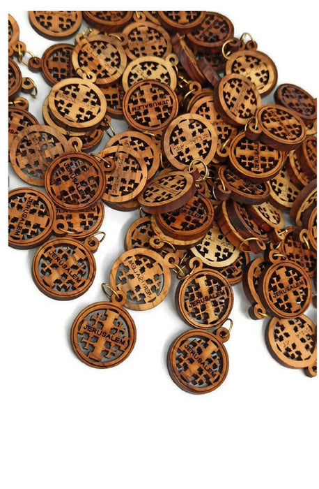 50 olive Wood Cross Jerusalem Necklace Holy Land Rosary Crosses Makers Carved