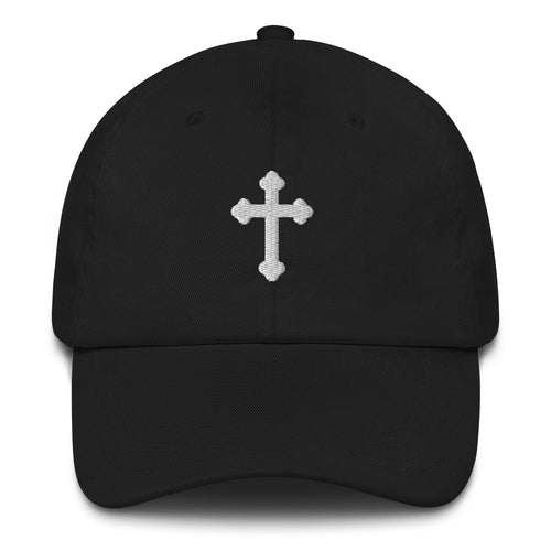 White Cross Embroidered Hat