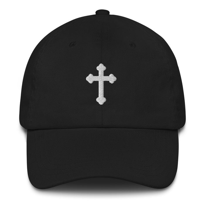 White Cross Embroidered Hat