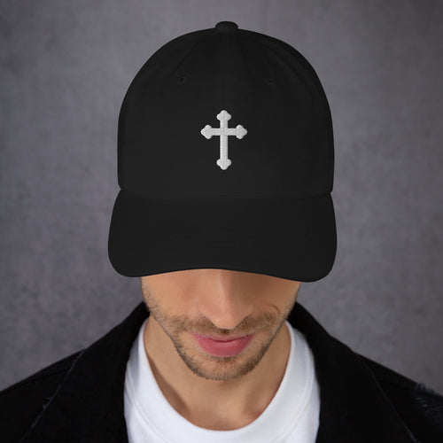 White Cross Embroidered Hat