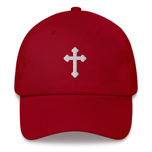 White Cross Embroidered Hat