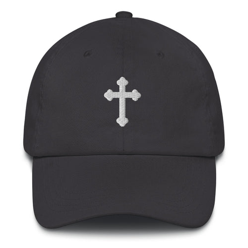 White Cross Embroidered Hat